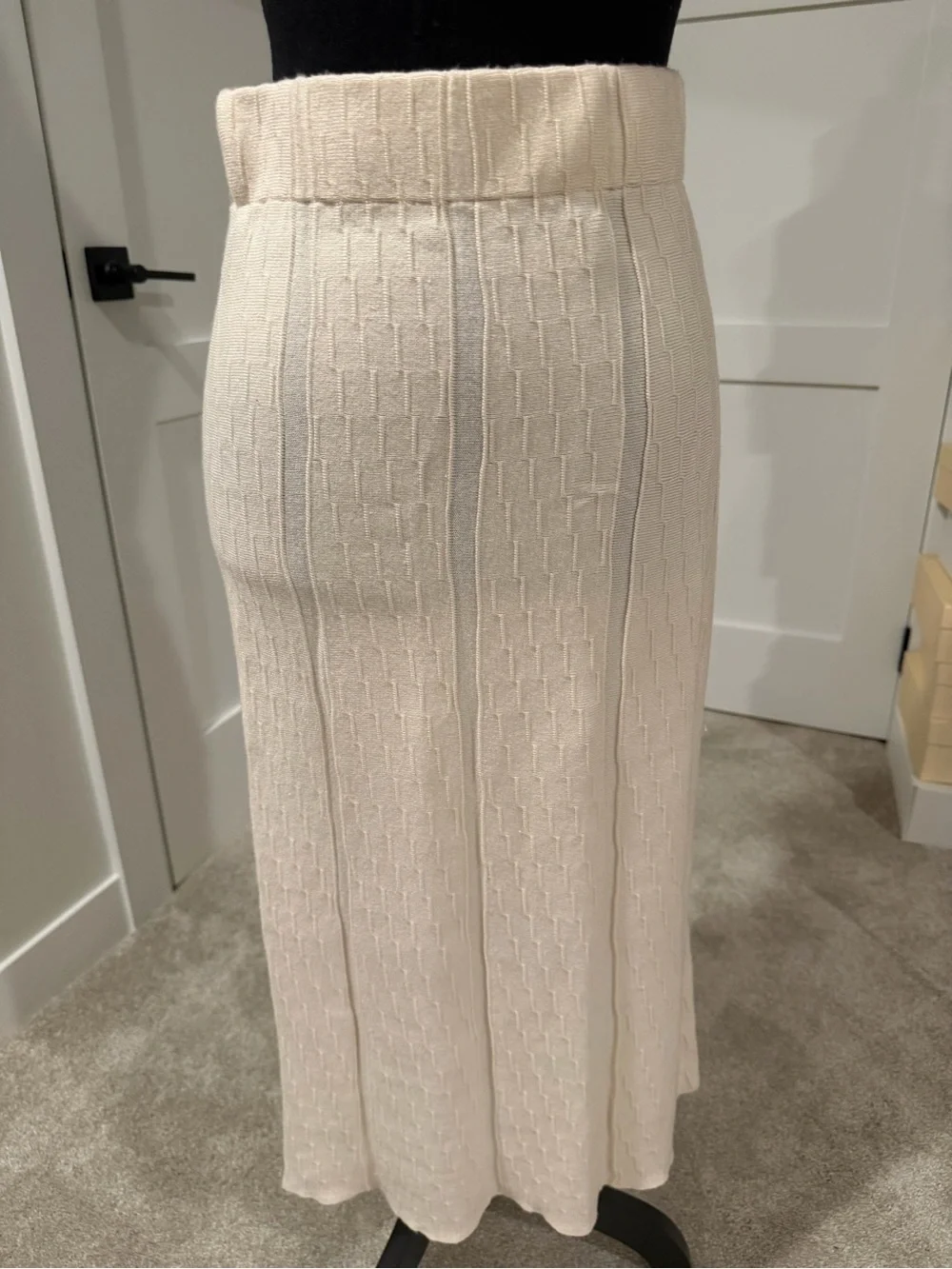 Cyrus Cream Knit Midi Skirt